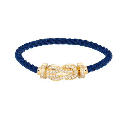 Large 8-Figure Buckle Full Diamond Bracelet - Gold