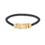 Large 8-Figure Buckle Full Diamond Bracelet - Gold
