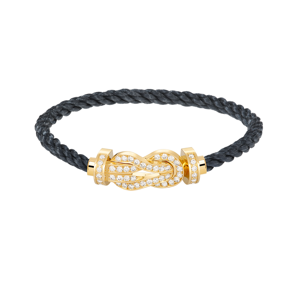 Large 8-Figure Buckle Full Diamond Bracelet - Gold