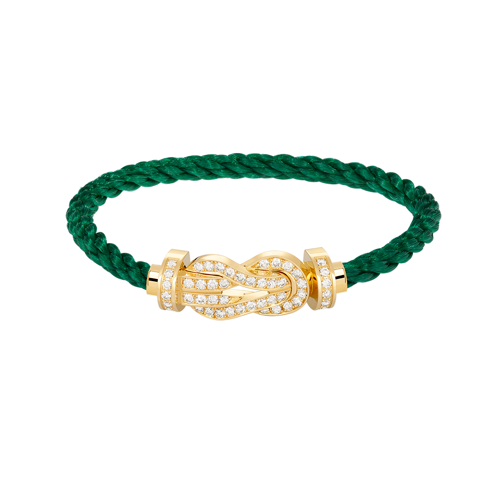 Large 8-Figure Buckle Full Diamond Bracelet - Gold