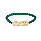 Large 8-Figure Buckle Full Diamond Bracelet - Gold