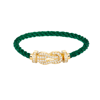 Large 8-Figure Buckle Full Diamond Bracelet - Gold
