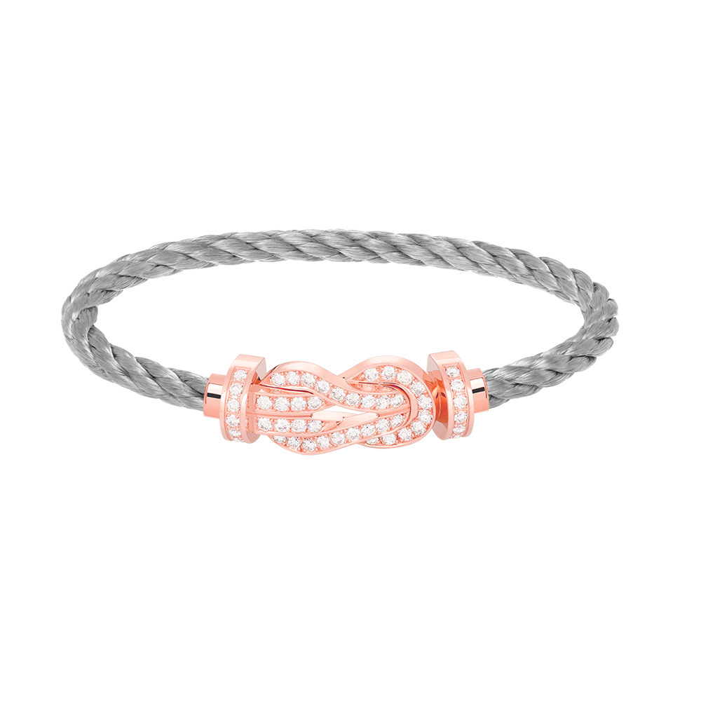 Großes 8-Figuren-Armband mit voller Diamantschnalle – Roségold