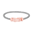 Großes 8-Figuren-Armband mit voller Diamantschnalle – Roségold