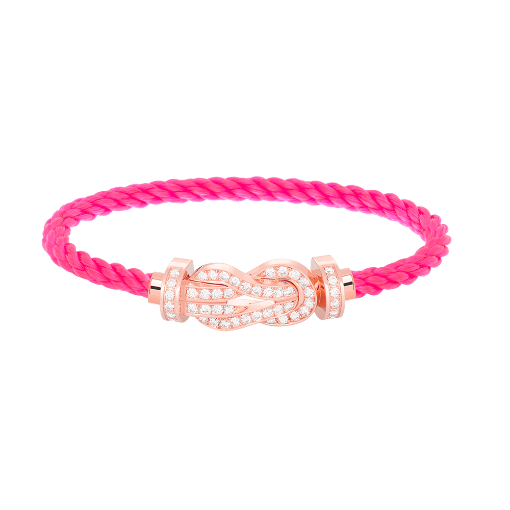 Großes 8-Figuren-Armband mit voller Diamantschnalle – Roségold