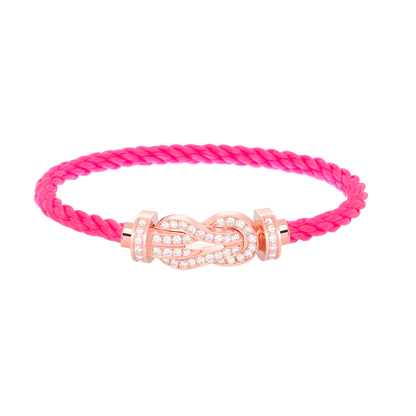 Large 8-Figure Buckle Full Diamond Bracelet - Rose Gold