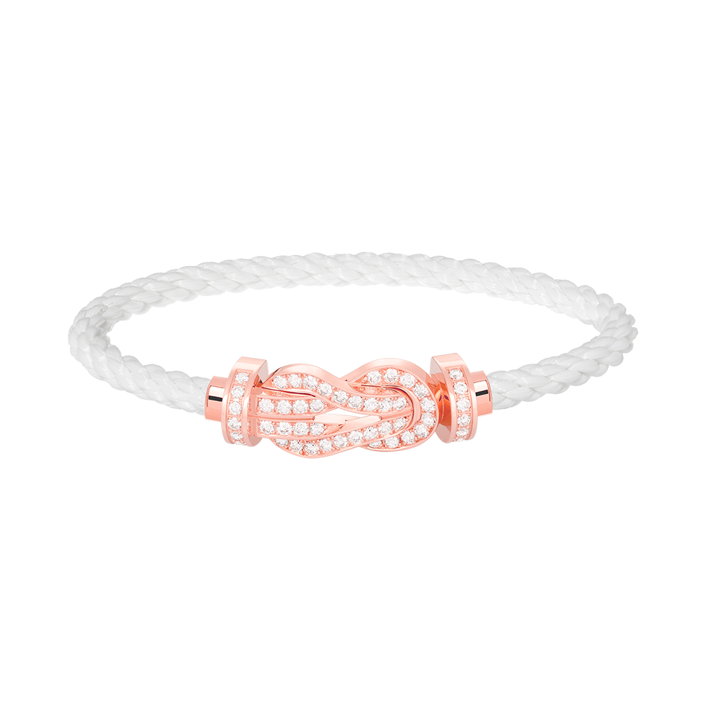 Großes 8-Figuren-Armband mit voller Diamantschnalle – Roségold