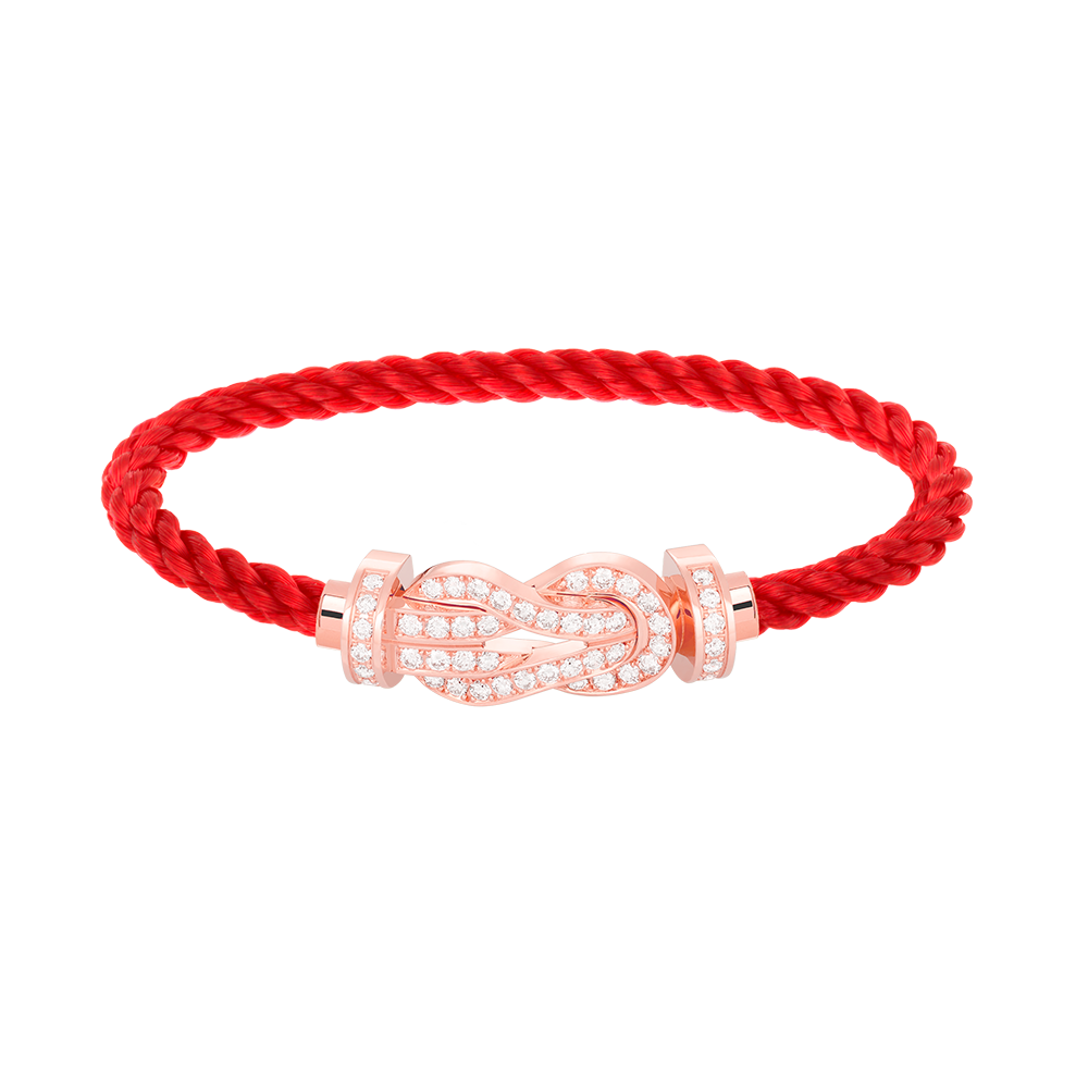 Großes 8-Figuren-Armband mit voller Diamantschnalle – Roségold