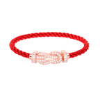 Großes 8-Figuren-Armband mit voller Diamantschnalle – Roségold