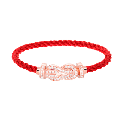 Large 8-Figure Buckle Full Diamond Bracelet - Rose Gold
