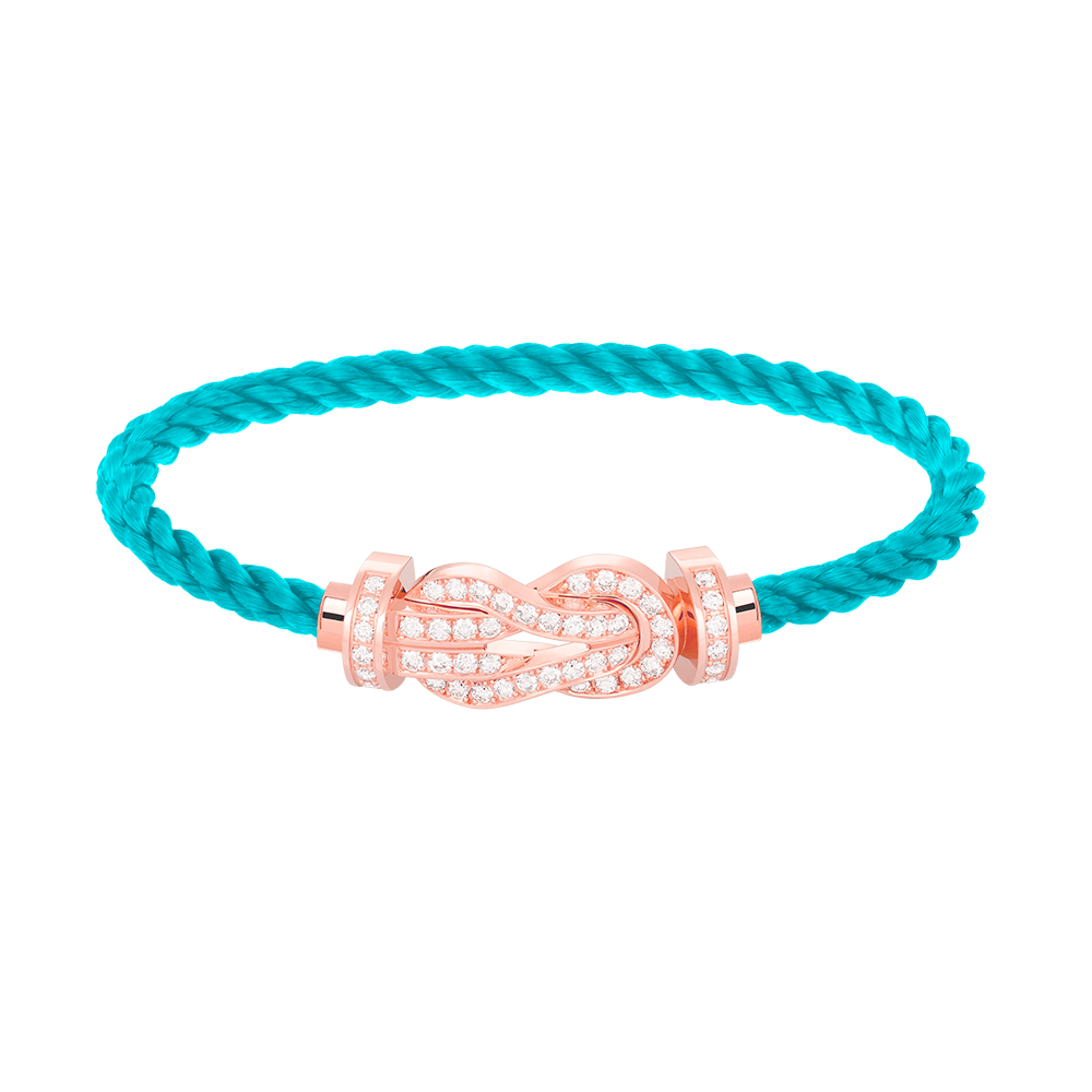 Großes 8-Figuren-Armband mit voller Diamantschnalle – Roségold