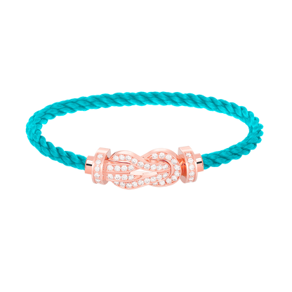 Large 8-Figure Buckle Full Diamond Bracelet - Rose Gold