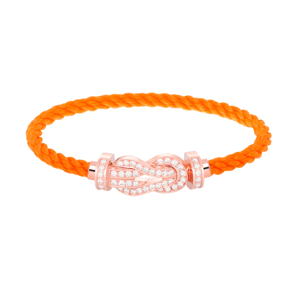 Großes 8-Figuren-Armband mit voller Diamantschnalle – Roségold