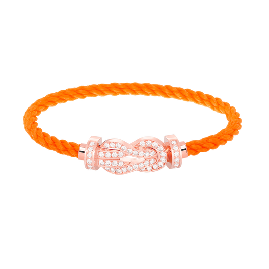 Large 8-Figure Buckle Full Diamond Bracelet - Rose Gold