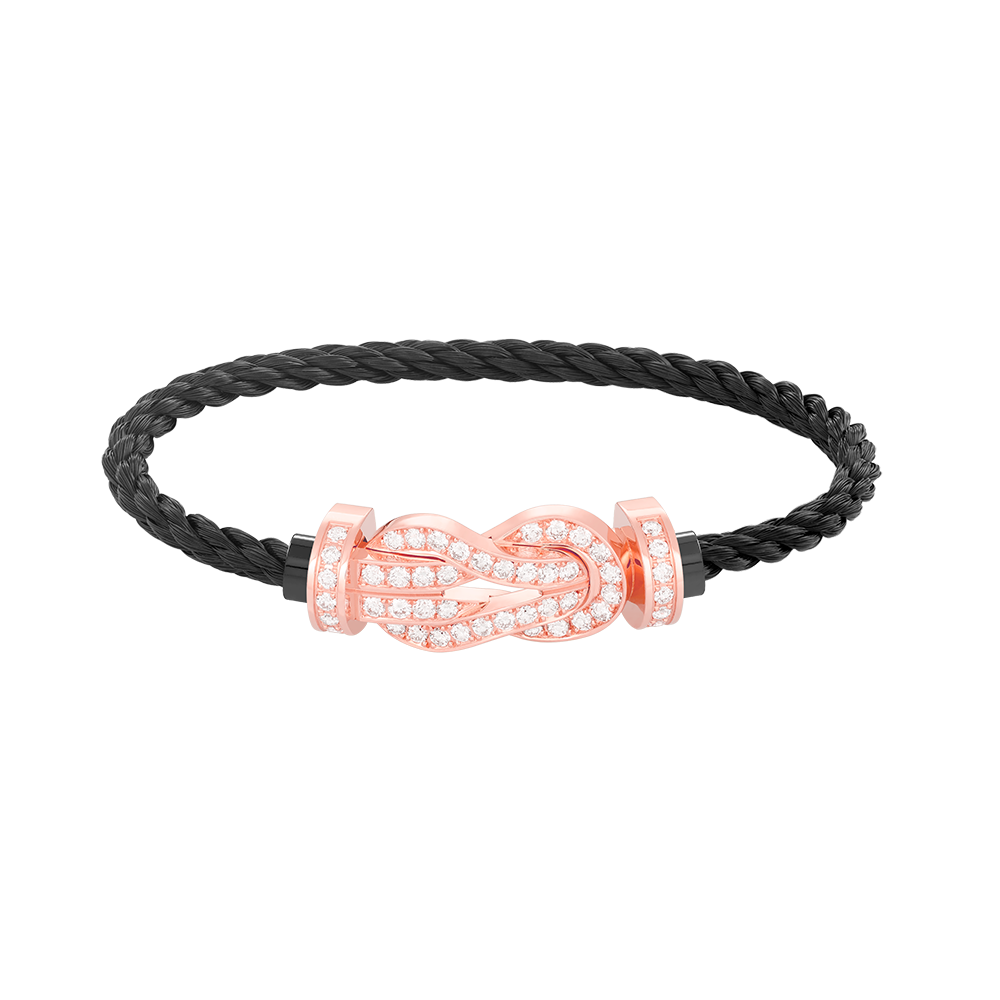 Großes 8-Figuren-Armband mit voller Diamantschnalle – Roségold