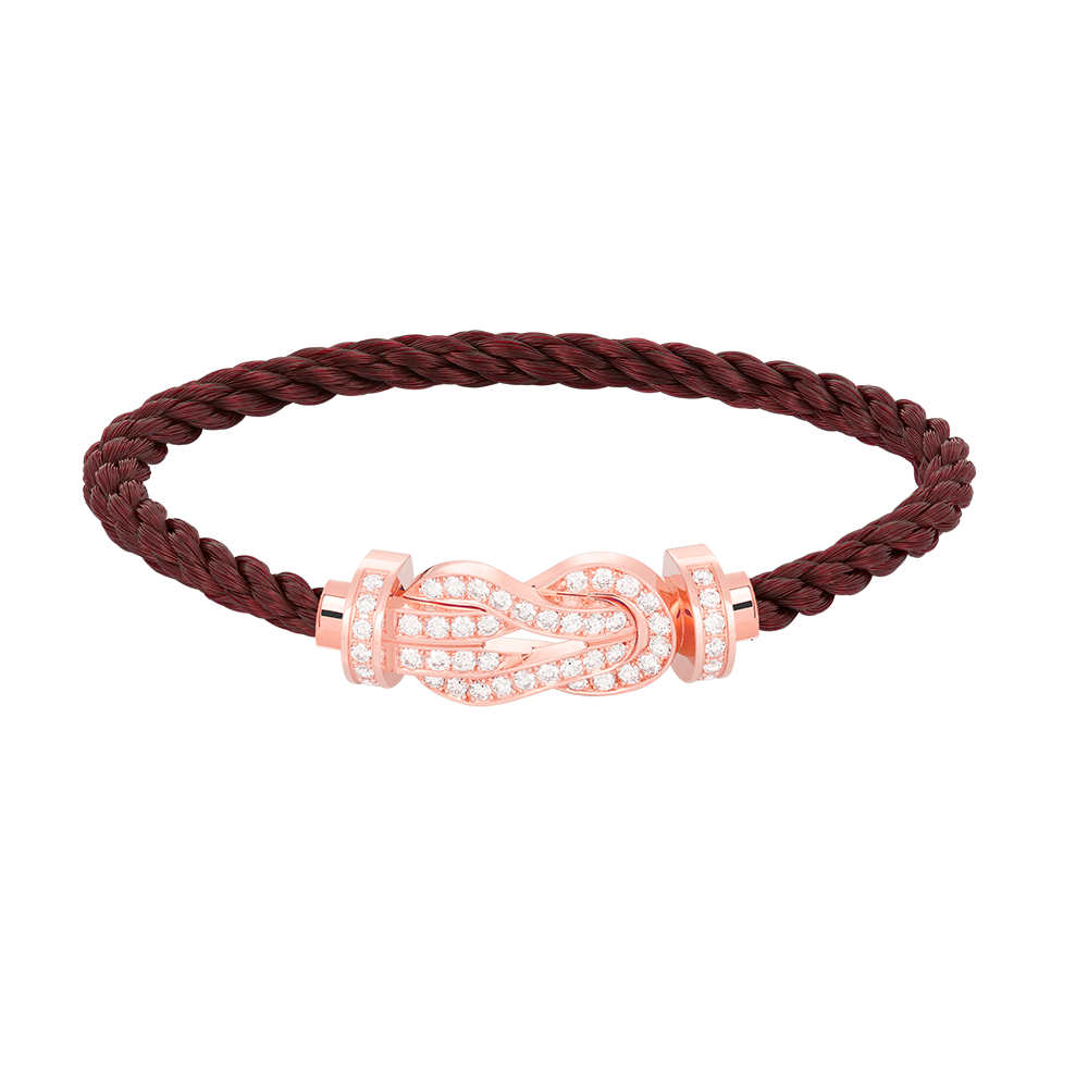 Großes 8-Figuren-Armband mit voller Diamantschnalle – Roségold