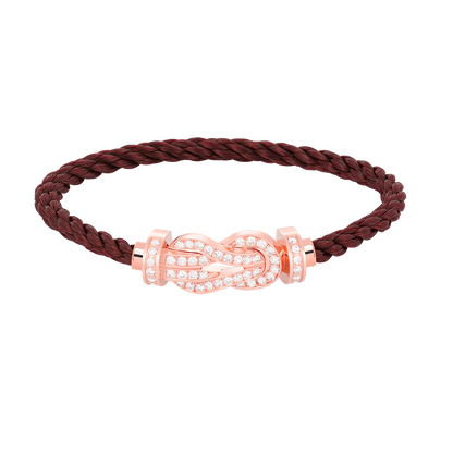 Large 8-Figure Buckle Full Diamond Bracelet - Rose Gold