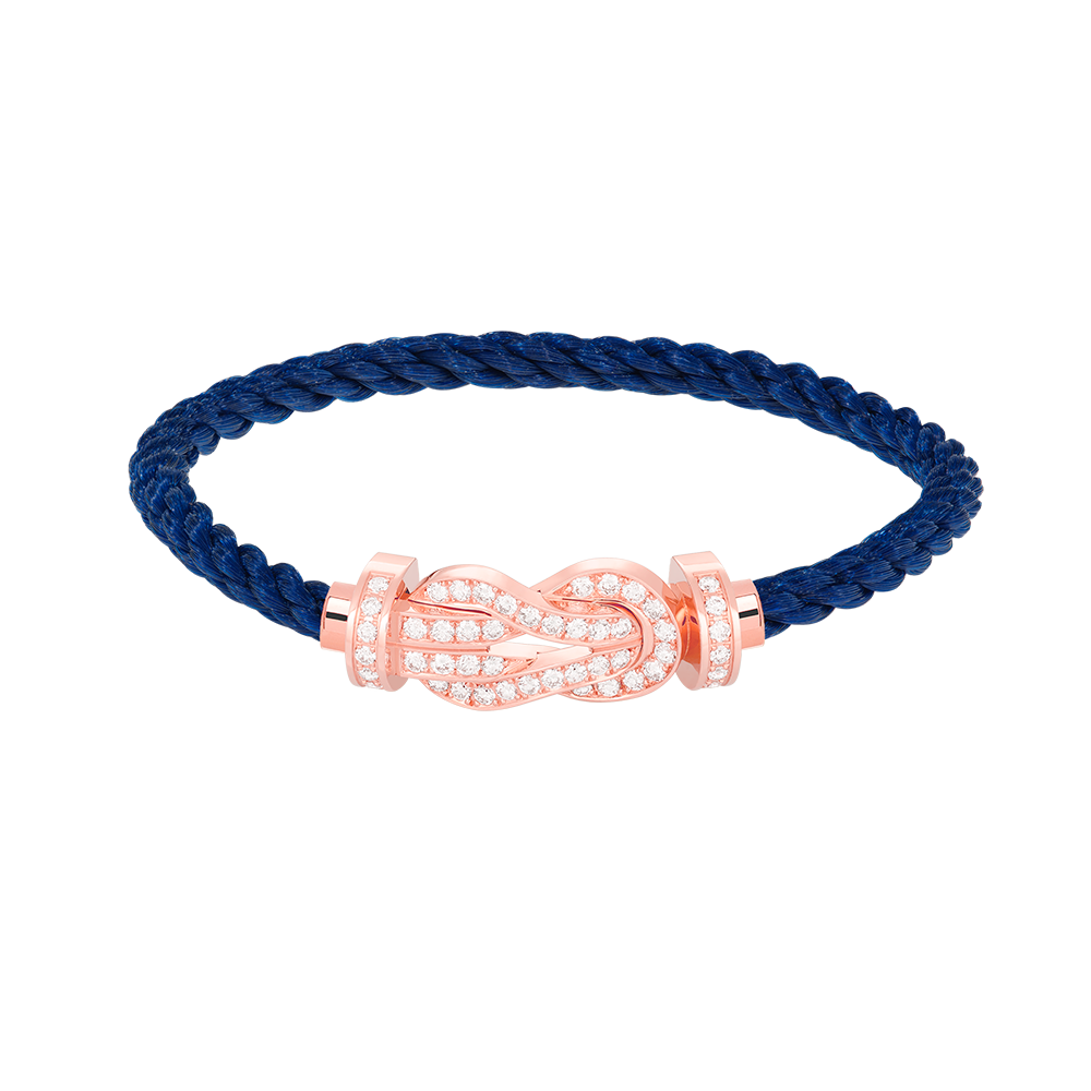 Großes 8-Figuren-Armband mit voller Diamantschnalle – Roségold