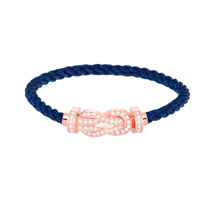 Large 8-Figure Buckle Full Diamond Bracelet - Rose Gold