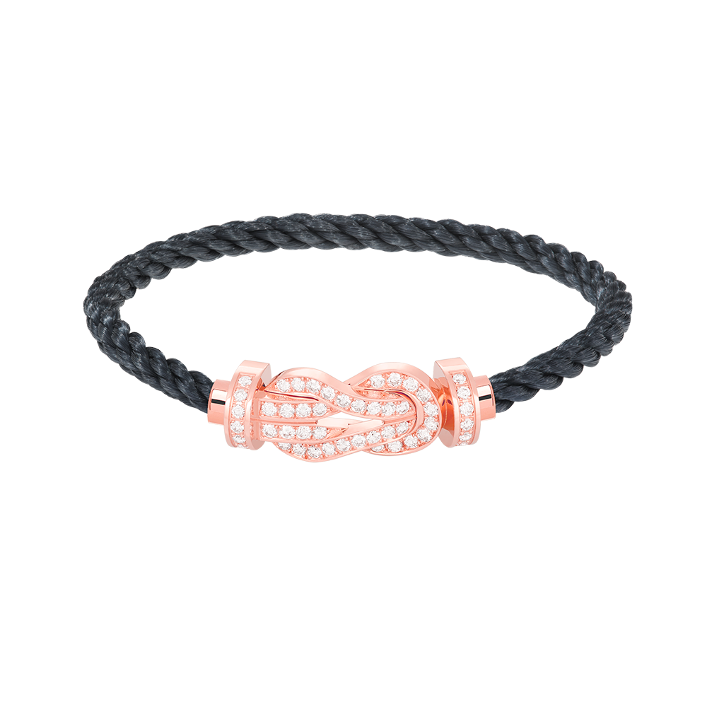 Großes 8-Figuren-Armband mit voller Diamantschnalle – Roségold
