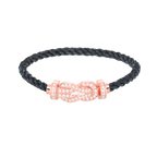 Großes 8-Figuren-Armband mit voller Diamantschnalle – Roségold