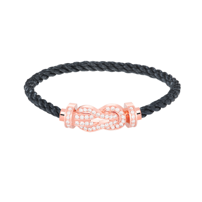 Large 8-Figure Buckle Full Diamond Bracelet - Rose Gold