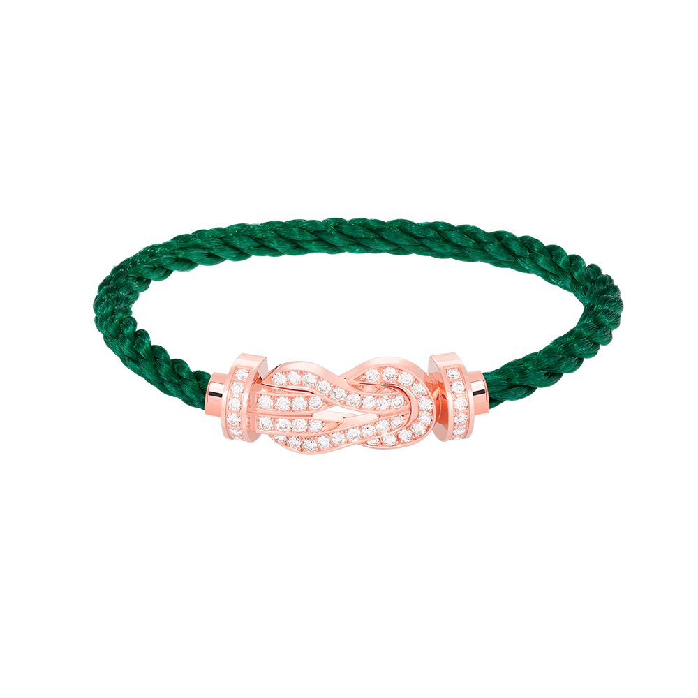 Großes 8-Figuren-Armband mit voller Diamantschnalle – Roségold
