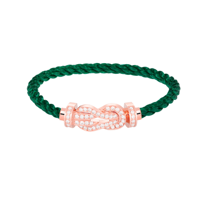 Large 8-Figure Buckle Full Diamond Bracelet - Rose Gold