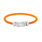 Large 8-Figure Buckle Full Diamond Bracelet -White Gold