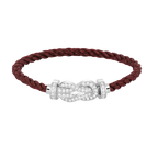 Large 8-Figure Buckle Full Diamond Bracelet -White Gold