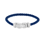 Large 8-Figure Buckle Full Diamond Bracelet -White Gold
