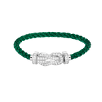 Large 8-Figure Buckle Full Diamond Bracelet -White Gold