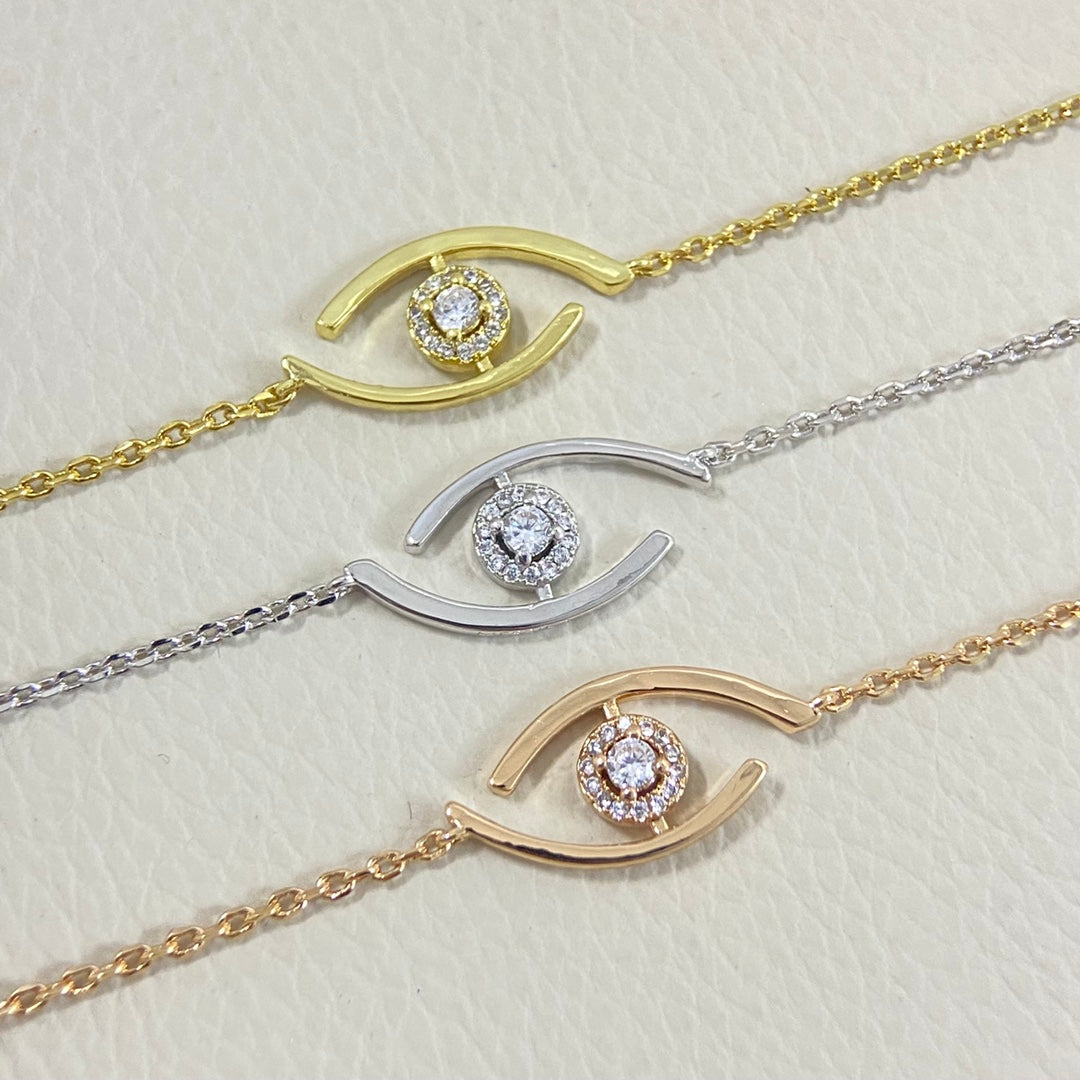Lucky Eye Armband mit Pavé-Diamanten – Schutzamulett-Design – Moderner mystischer Luxus