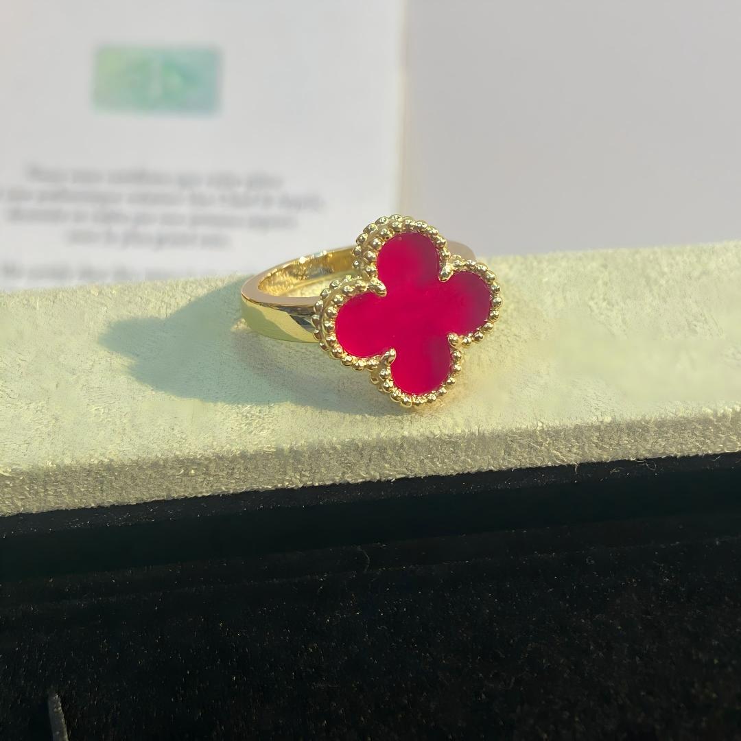 NEW CLOVER PINK ENAMEL RINGS