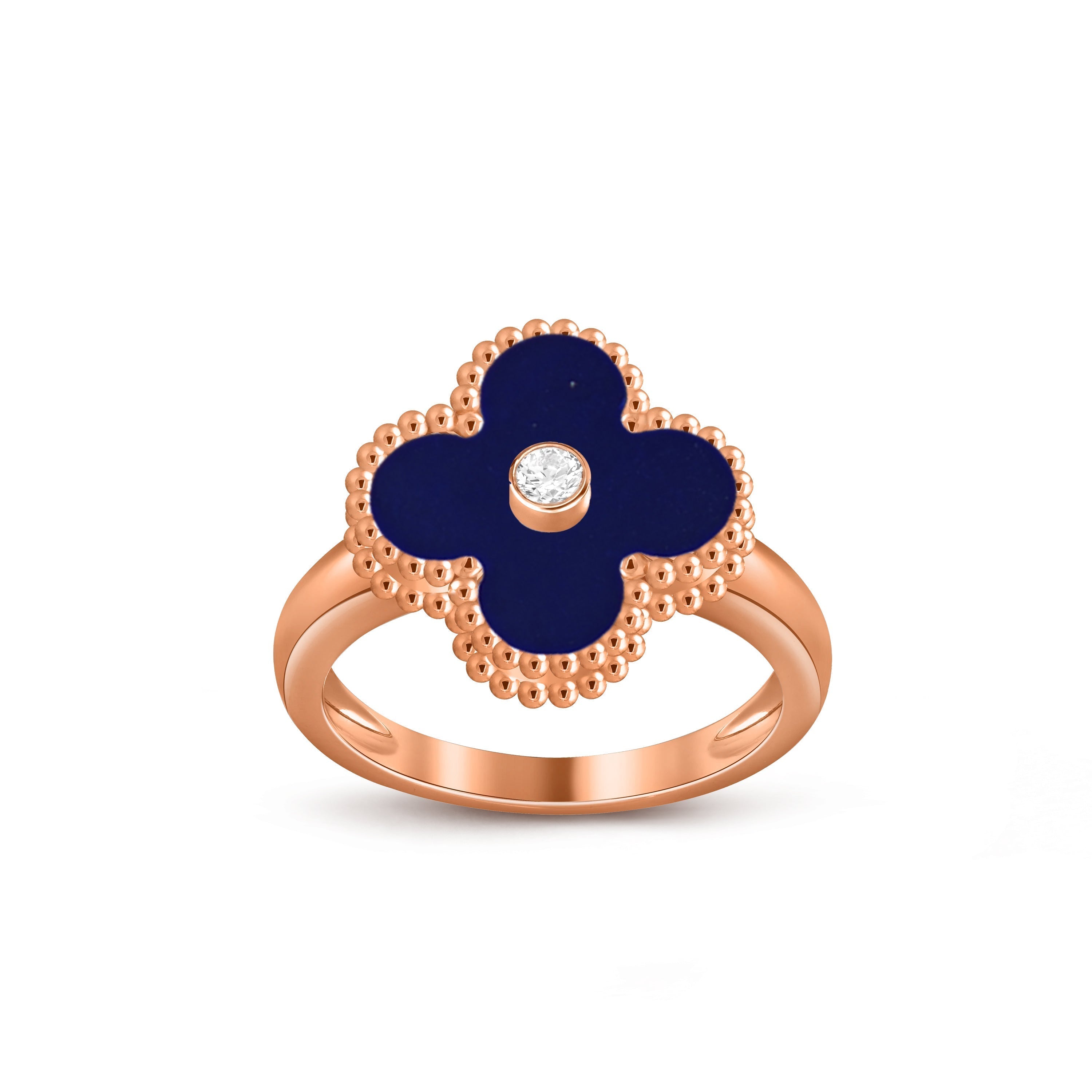 Lucky Clover Diamant-Akzent Roségoldring – Luxuriöse Edelsteinkollektion