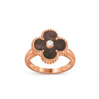 Glücksklee-Ringkollektion aus Roségold mit Diamantakzent