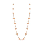 Klassische lange Halskette „Lucky Clover“ mit 20 Motiven, Roségold-Kollektion