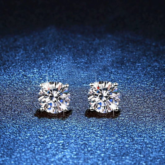 Four-Prong Moissanite Earrings