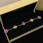 Lucky Clover 5-Motif Bracelet - Violet Collection