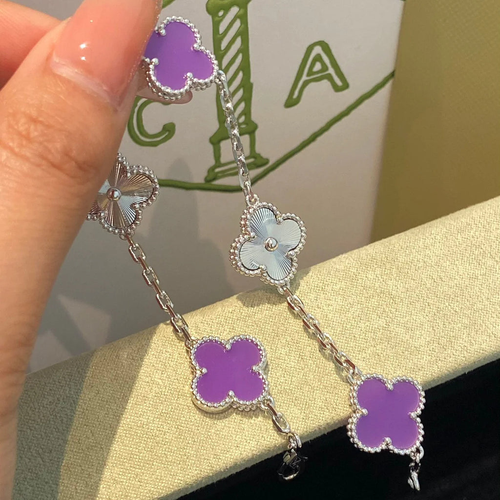 Lucky Clover 5-Motif Bracelet - Violet Collection