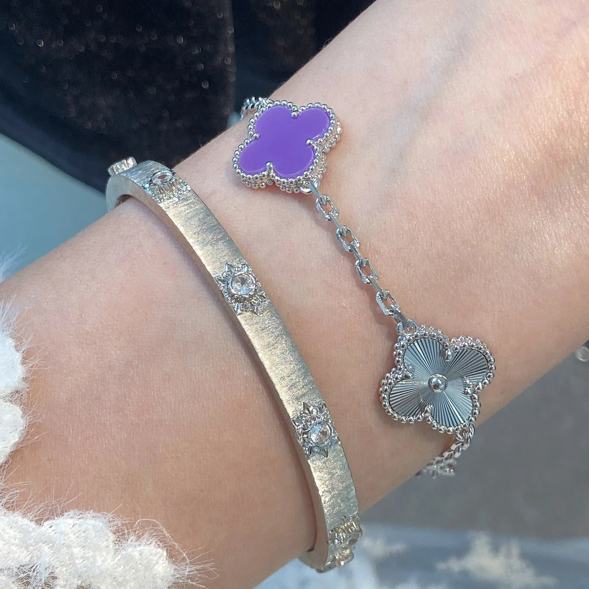 Lucky Clover 5-Motif Bracelet - Violet Collection