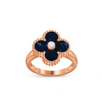Glücksklee-Ringkollektion aus Roségold mit Diamantakzent
