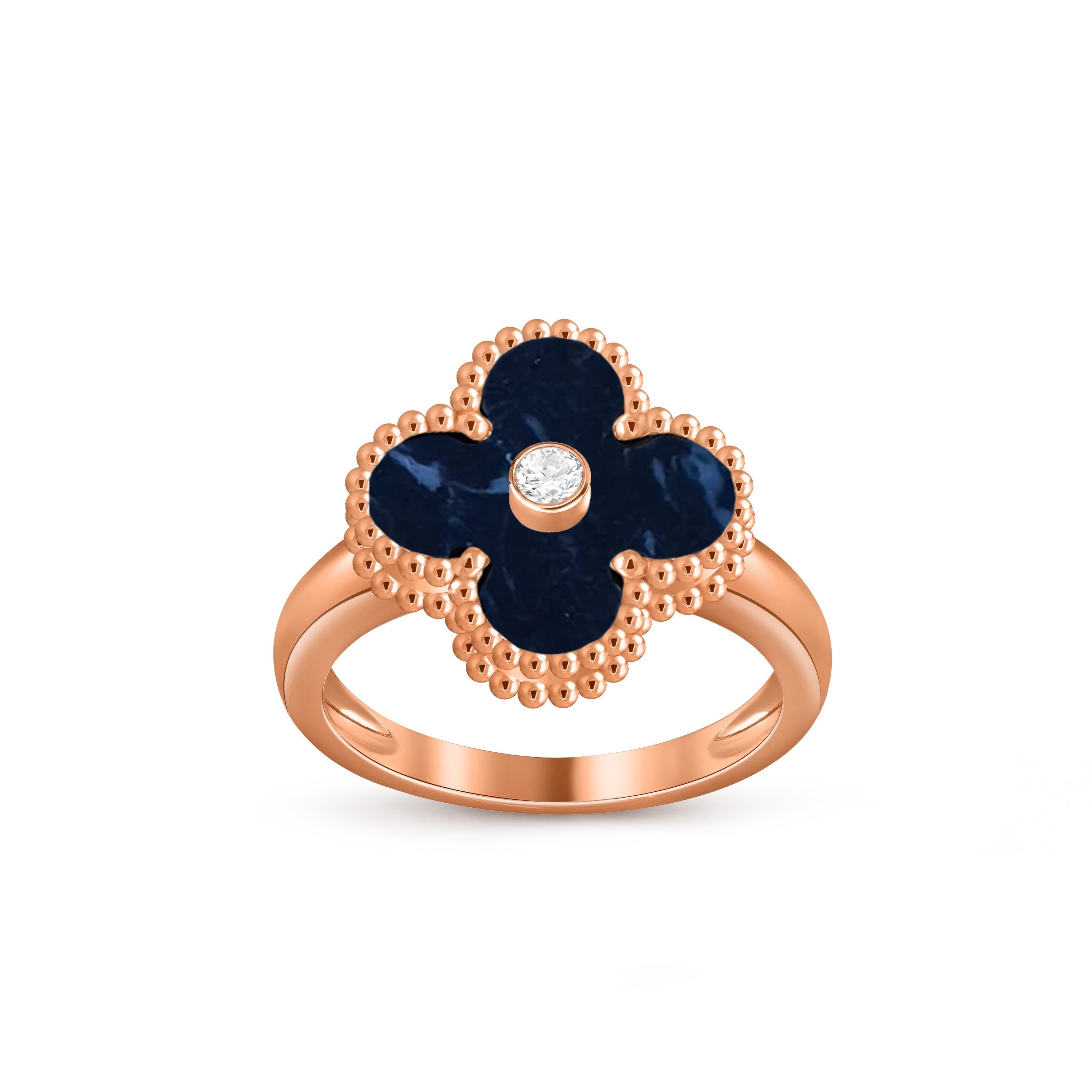 Lucky Clover Diamant-Akzent Roségoldring – Luxuriöse Edelsteinkollektion