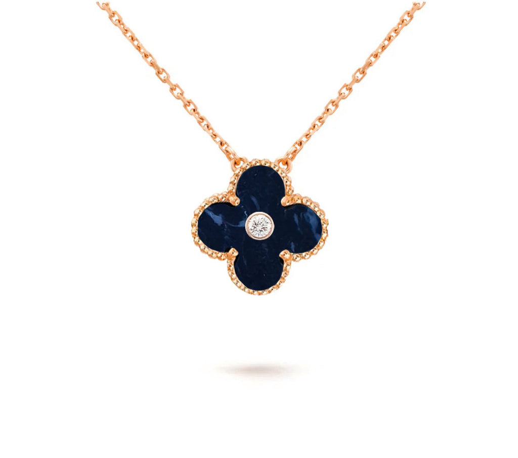 15mm Clover Flower Diamond Pendant Necklace Collection