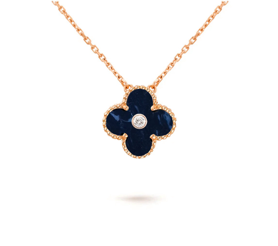 15mm Clover Flower Diamond Pendant Necklace Collection