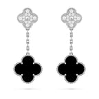 Clover Dual-Motif Statement Stud Earrings - Double-Charm Collection