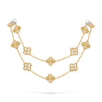Klassische 20-Motiv Kleeblatt-Halskette Gold-Kollektion