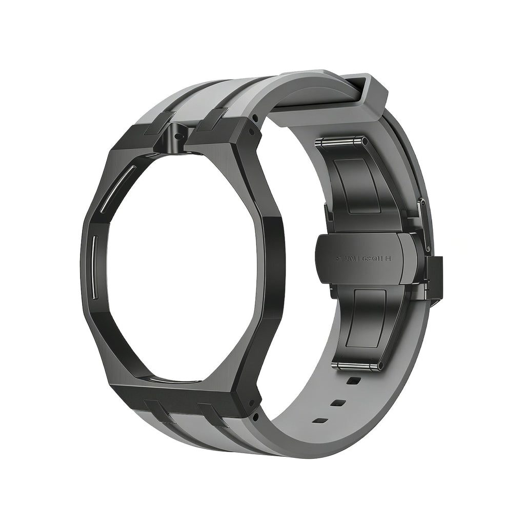 Oak Pop Black Steel Case & Silicone Strap