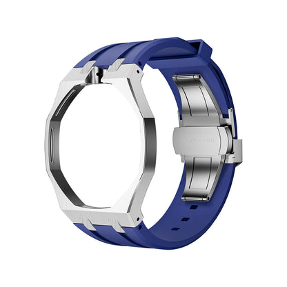 Oak Pop Dunkelblaues Stahl-Silikonarmband