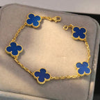 Lucky Clover 5-Motif Bracelet - Blue Agate Collection